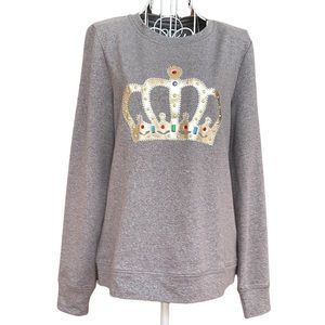 NWT. New York & Company. L/S “Crown” sweatshirt. Photo sample. Msrmnts in photo